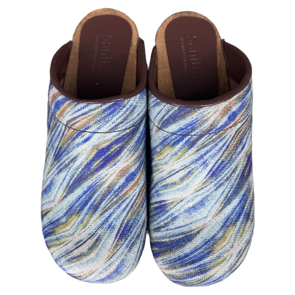 Sanita Women’s Blue Watercolor Fabric Style Clogs Size EU 37, US 6 - Picture 4 of 6